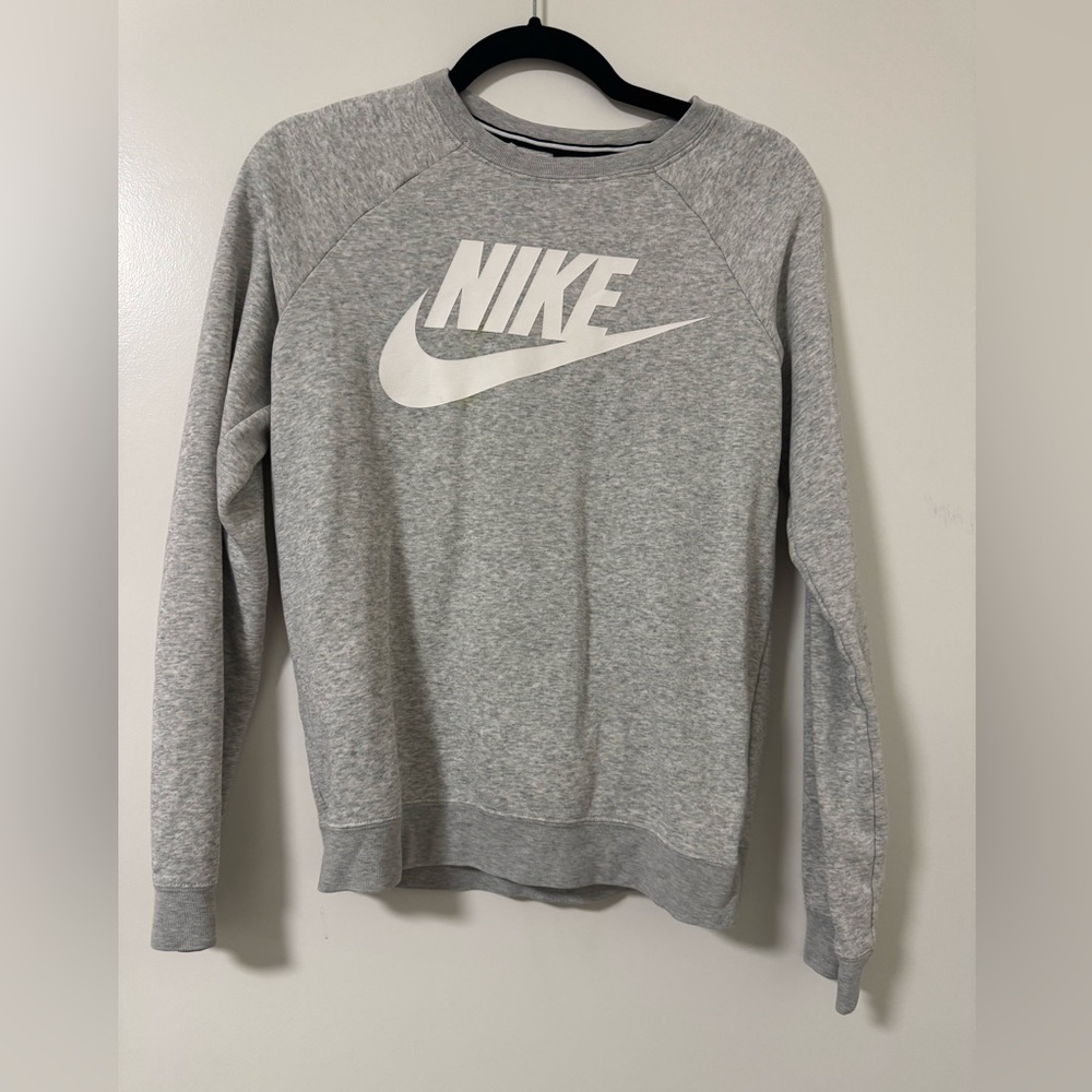 Nike grey womens sweater swoosh logo size XS